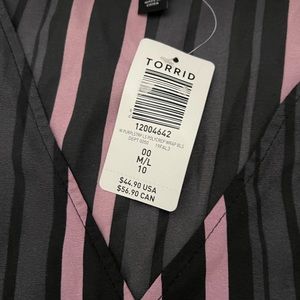 New Stripped wrap blouse